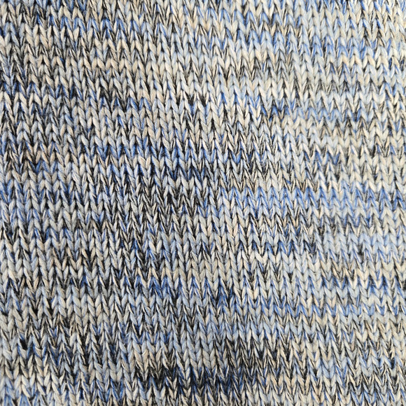 Y2K Vintage Evan-Picone Blue Marled Knit V-Neck Short Sleeve Sweater Size Medium - Picture 4 of 5